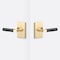 Sure-Loc Hardware Sure-Loc Hardware Levanto Privacy Rosette, Satin Brass, Smooth Grip in Flat Black LV102 SB GRIP-SM FBL - alternate 1